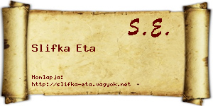 Slifka Eta névjegykártya